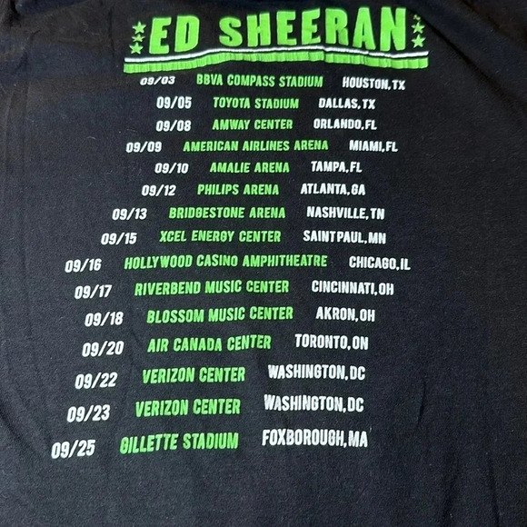ED SHEERAN concert tour tshirt black size XS, short sleeve - Picture 3 of 11